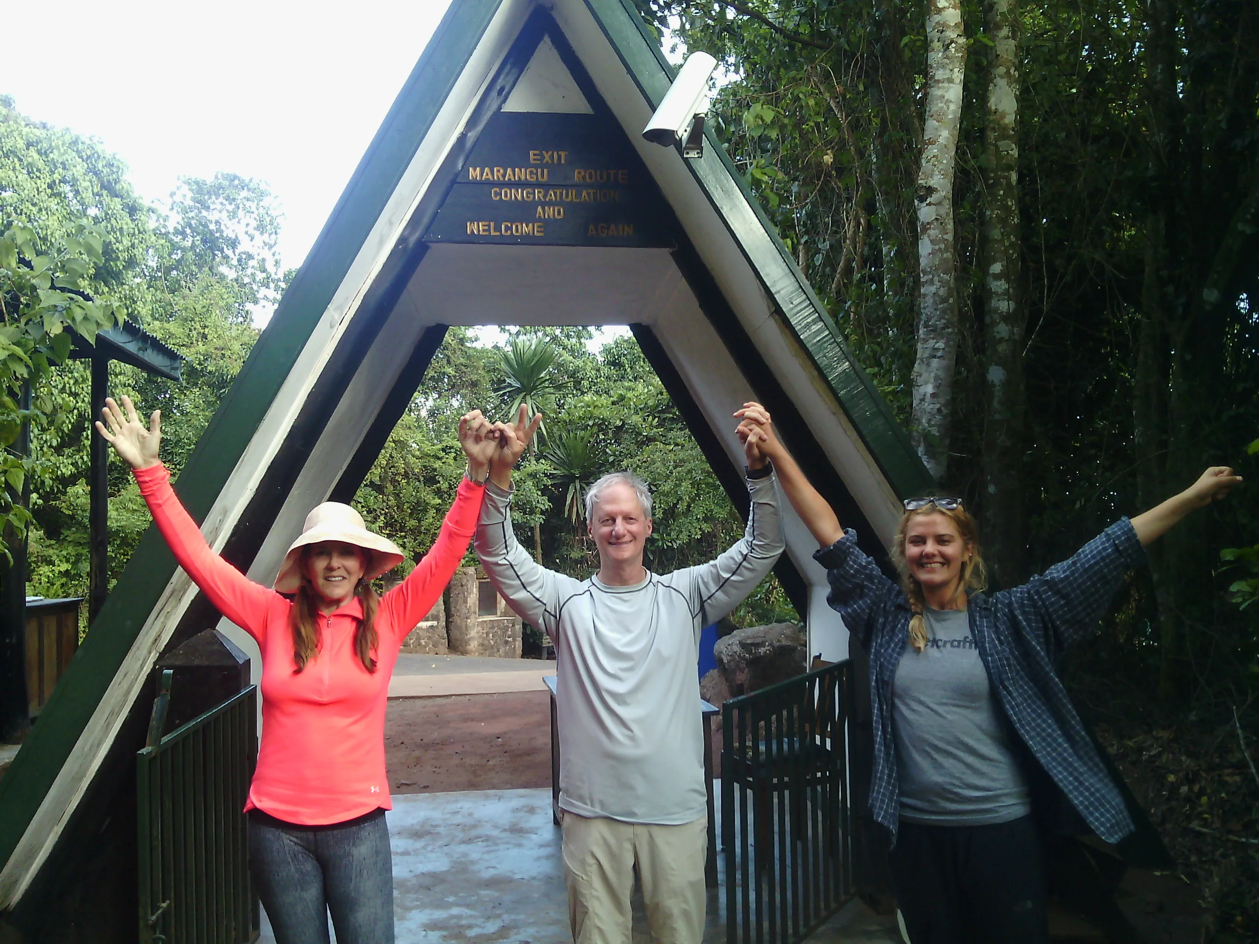 Celebrating at the Kilimanjaro gate